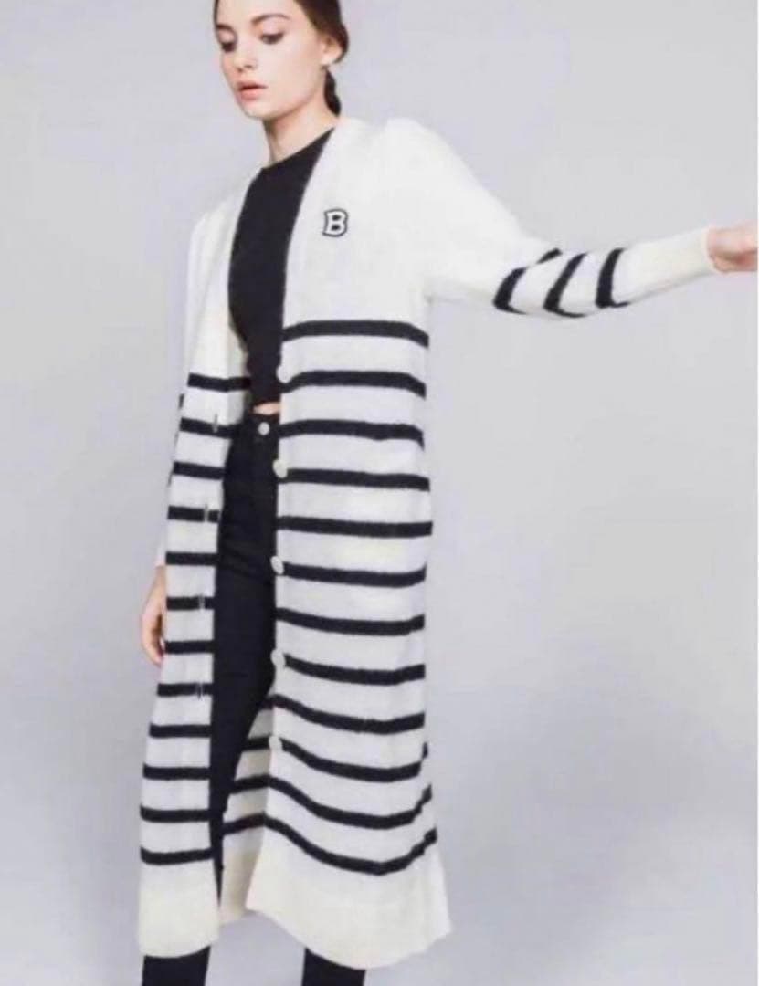 ボーダーズアットバルコニー　カーディガン￼ 水色 36