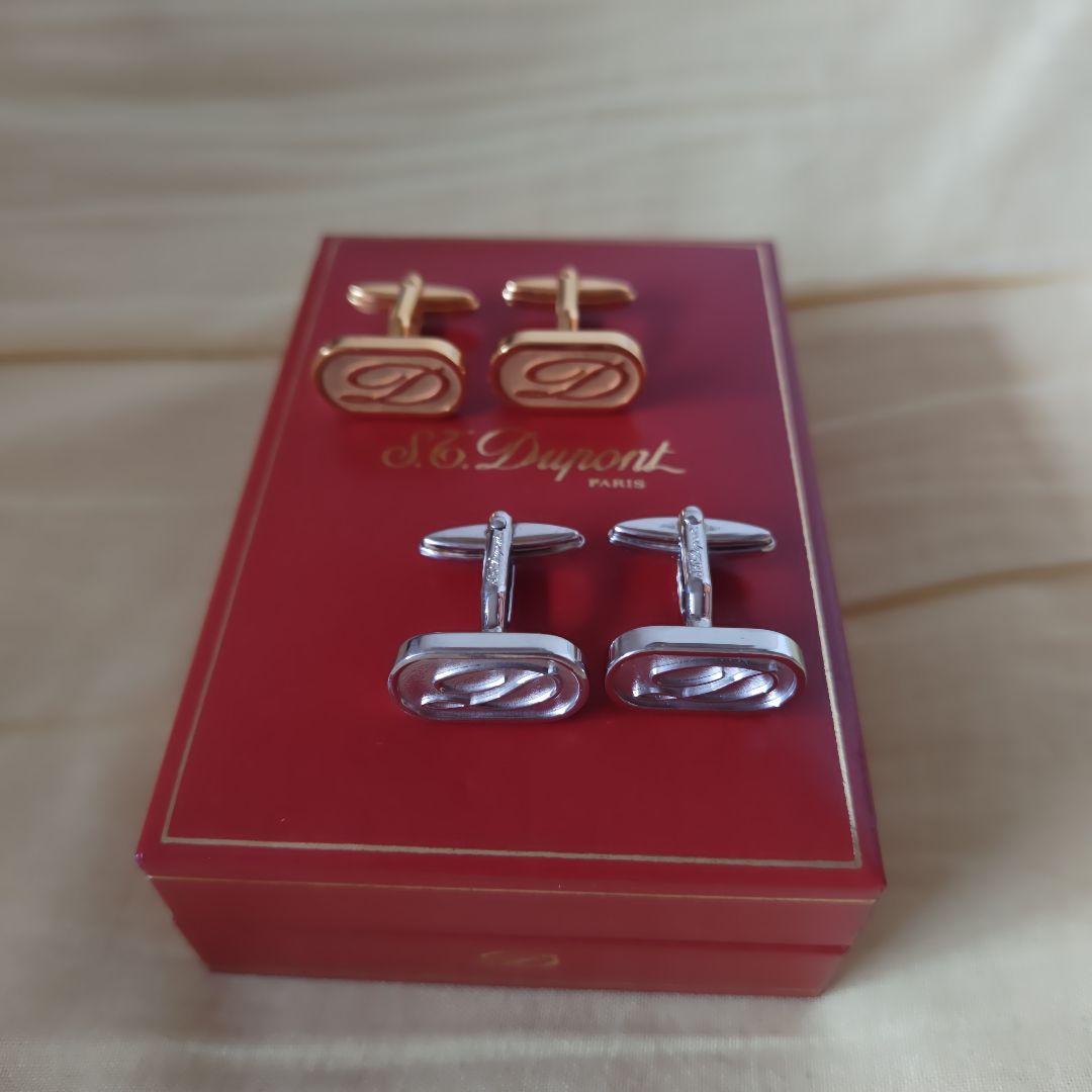 【極美品】デュポン　Ｄロゴ　カフス　ゴールド　シルバー　セット　カフリンクス