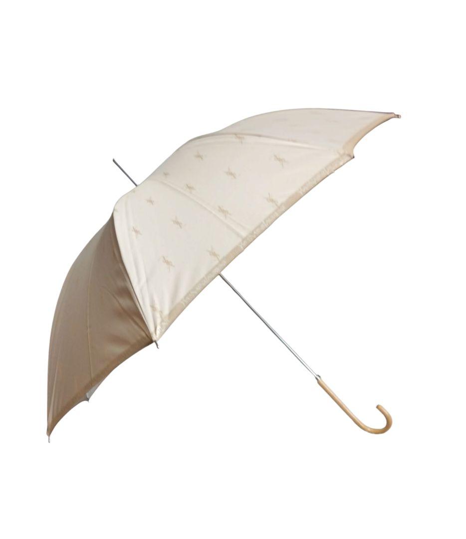 【美品】サンローラン 雨傘 長傘 YSLロゴ　ベージュ　光沢