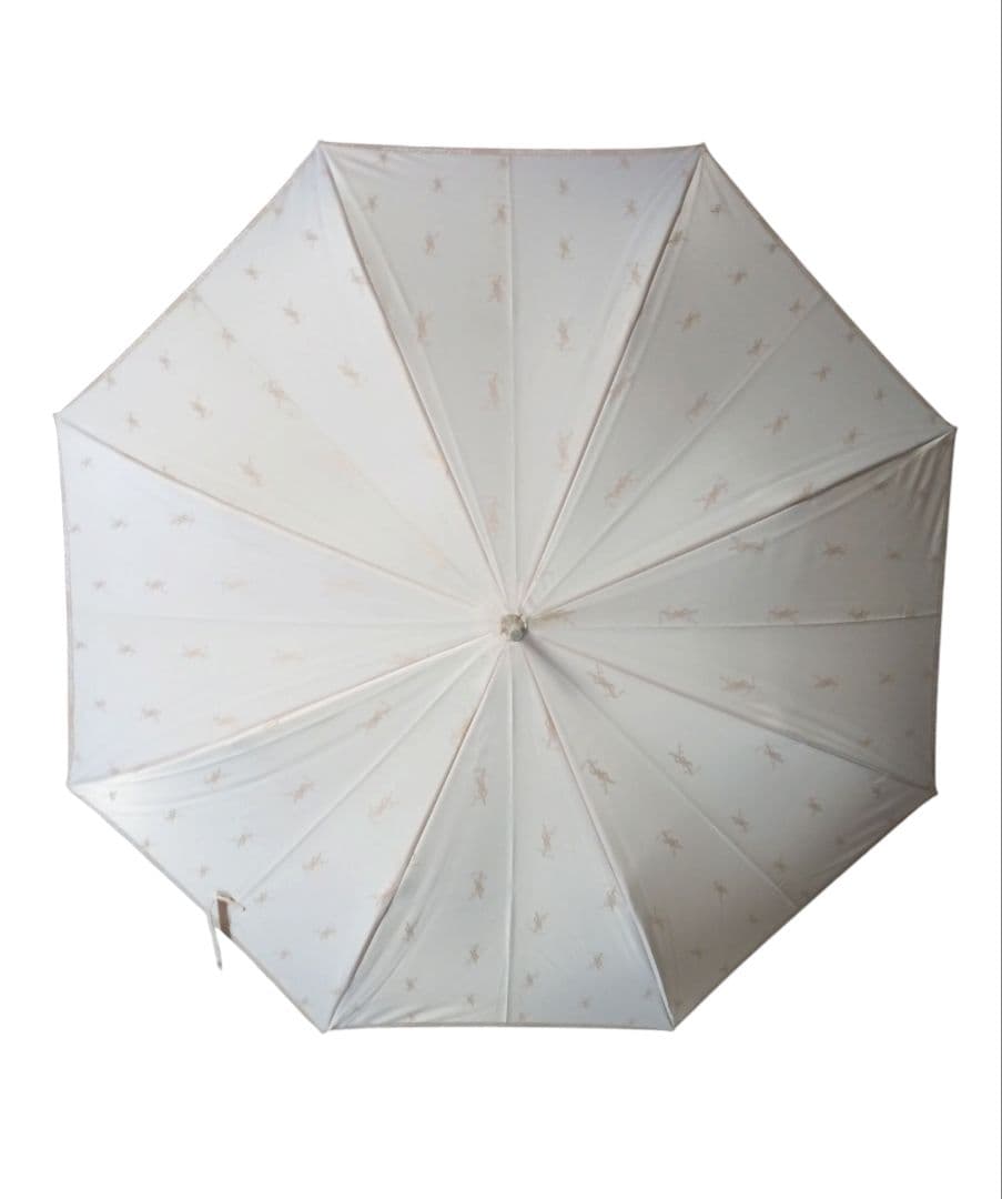 【美品】サンローラン 雨傘 長傘 YSLロゴ　ベージュ　光沢