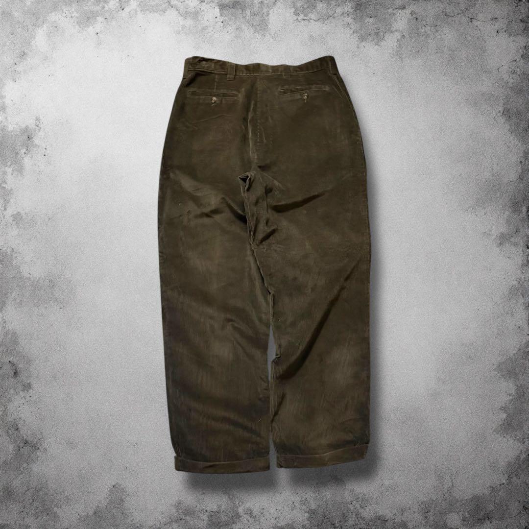 90s USA ツータック太畝コーデュロイパンツ ワイドチノパン ヴィンテージ