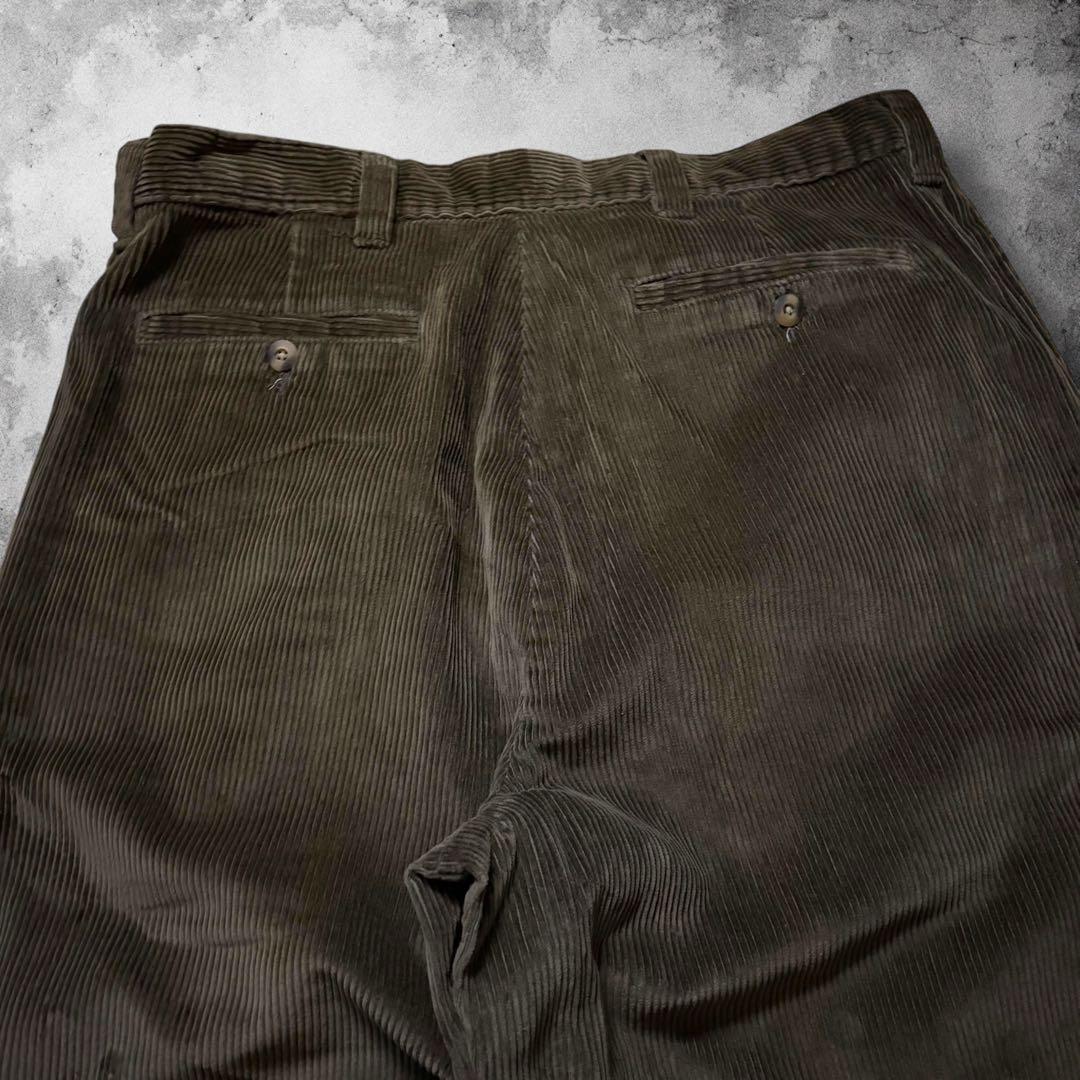 90s USA ツータック太畝コーデュロイパンツ ワイドチノパン ヴィンテージ