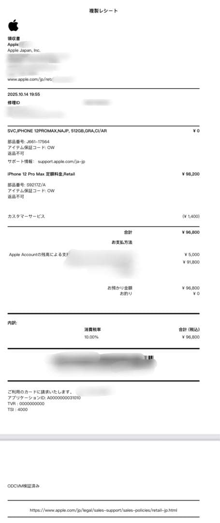 未使用品Apple iPhone 12 ProMax 512GB グラファイト