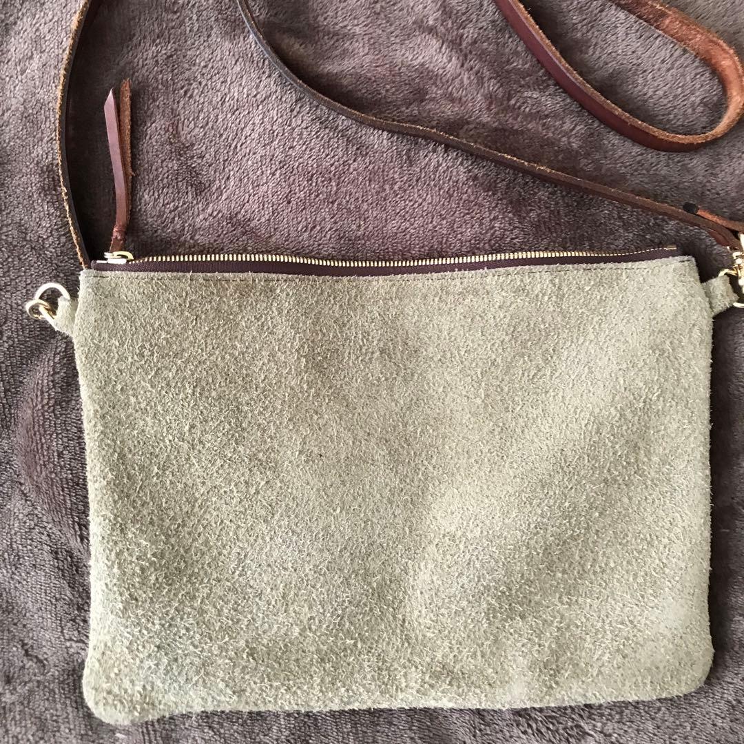 鮎*師様 スウェード サコッシュ スタッズ　FLOWER GOLD TURQUO