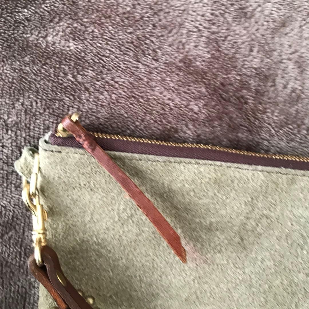 鮎*師様 スウェード サコッシュ スタッズ　FLOWER GOLD TURQUO