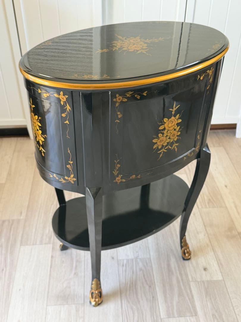 猫脚キャビネット アンティーク 3段引き出し 花台　電話台 レトロ