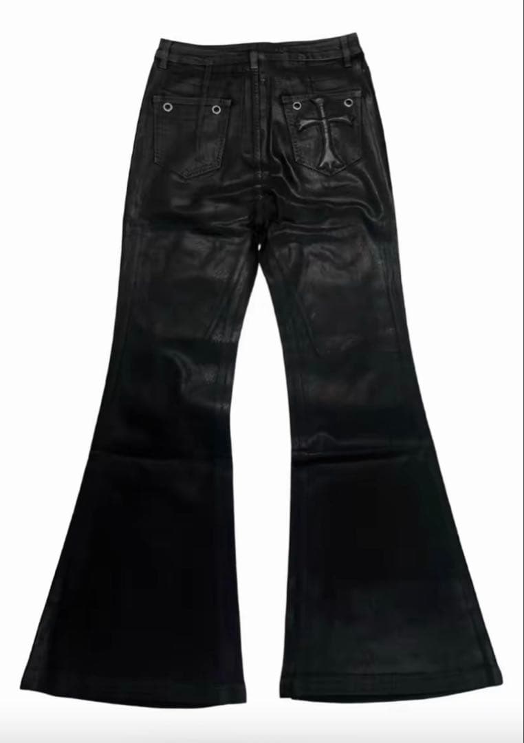 SAINT GOAT クロスコーティングフレアデニムパンツ