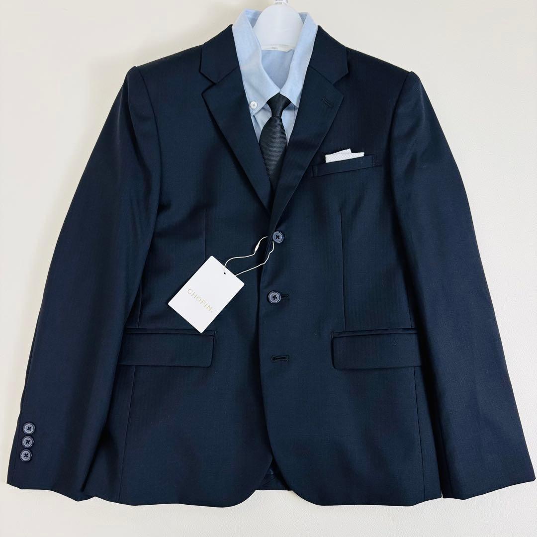 2627【新品タグ付】ショパン 150cm フォーマル 5点+1セット ネイビー