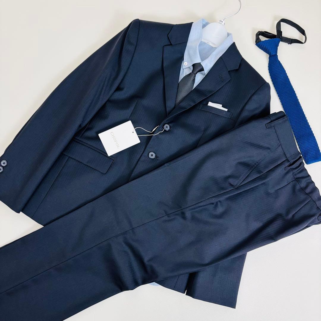 2627【新品タグ付】ショパン 150cm フォーマル 5点+1セット ネイビー
