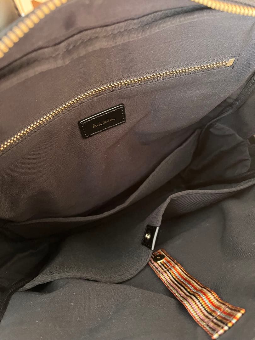 ポールスミス　ブラック本革＆ナイロンリュック