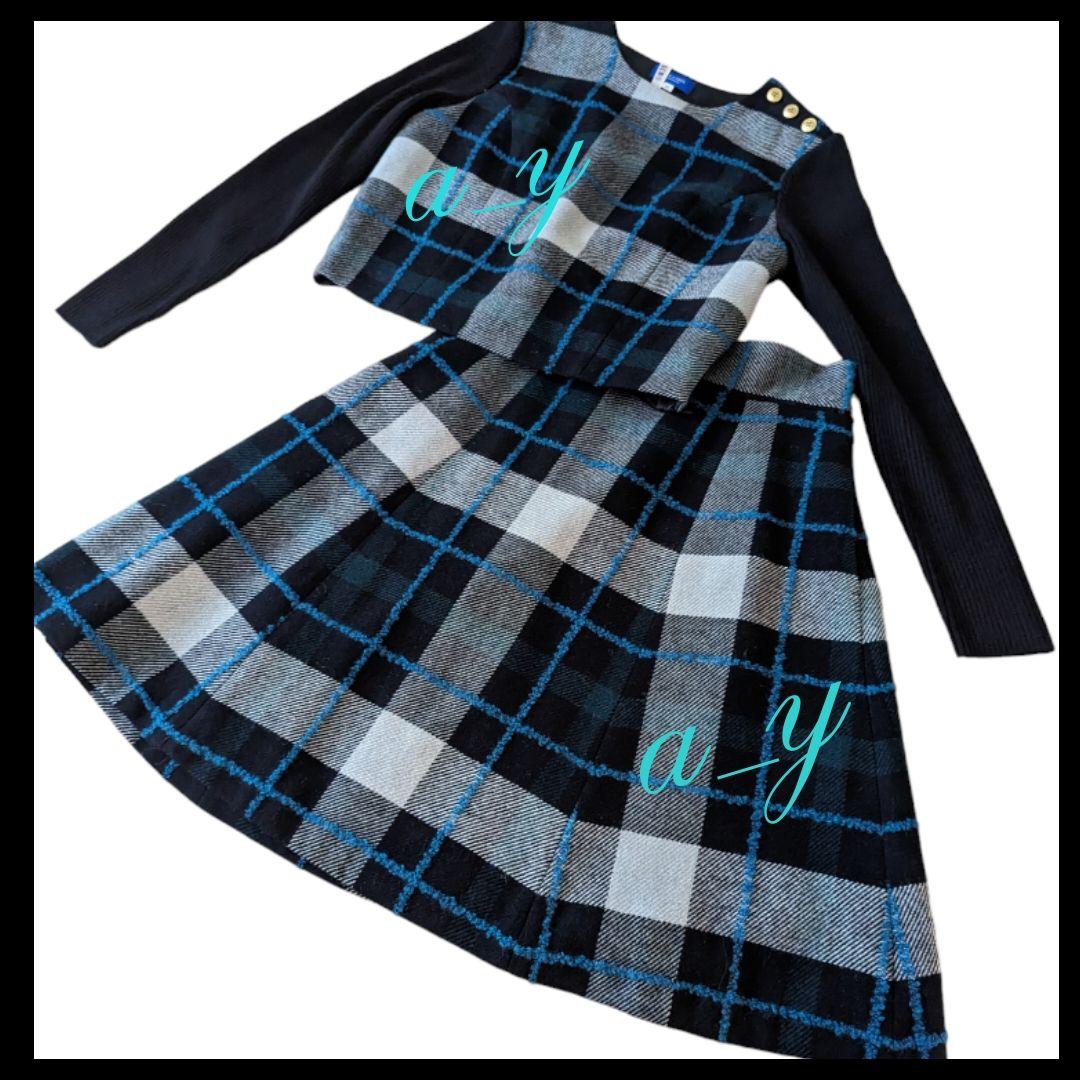 【状態良好】原宿本店限定クレストブリッジチェックループヤーンツイードセットアップ