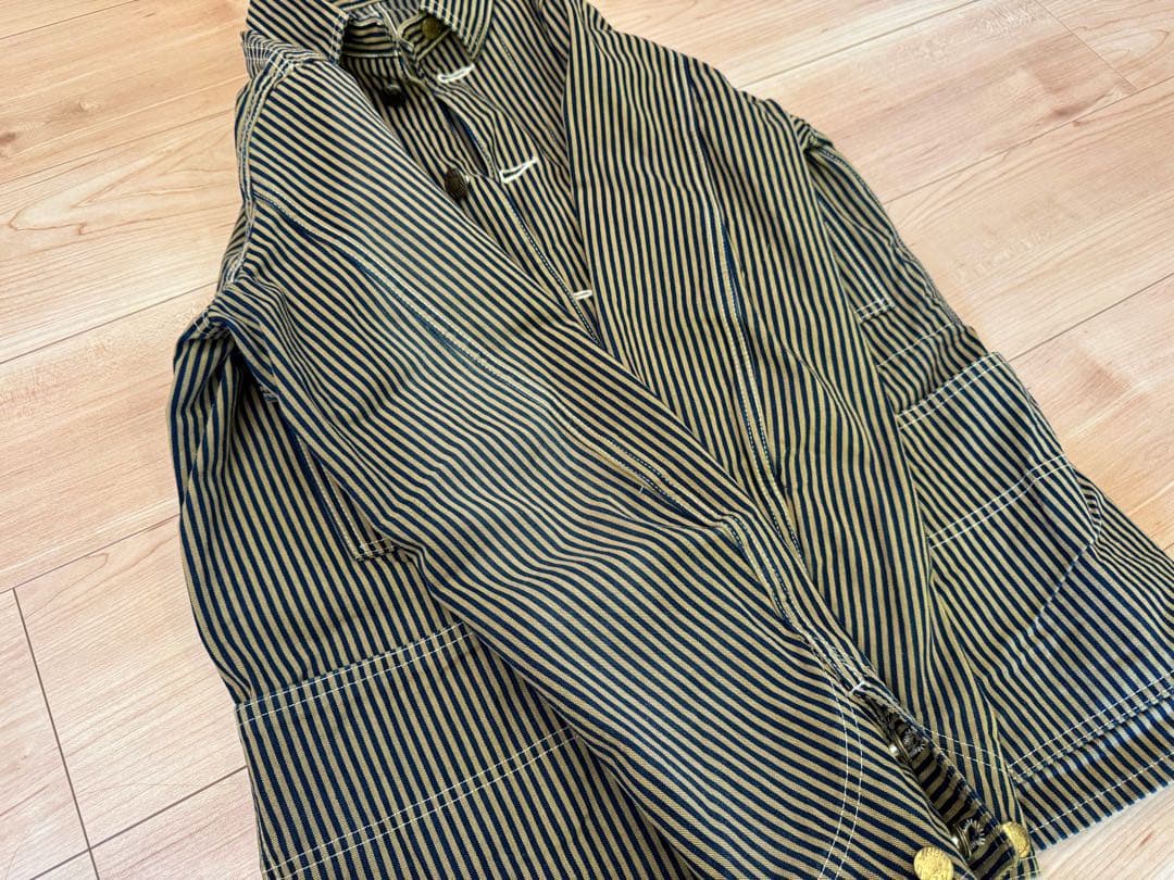 【限定】HEAD LIGHT ヘッドライト　ストライプ　カバーオール　ジャケット