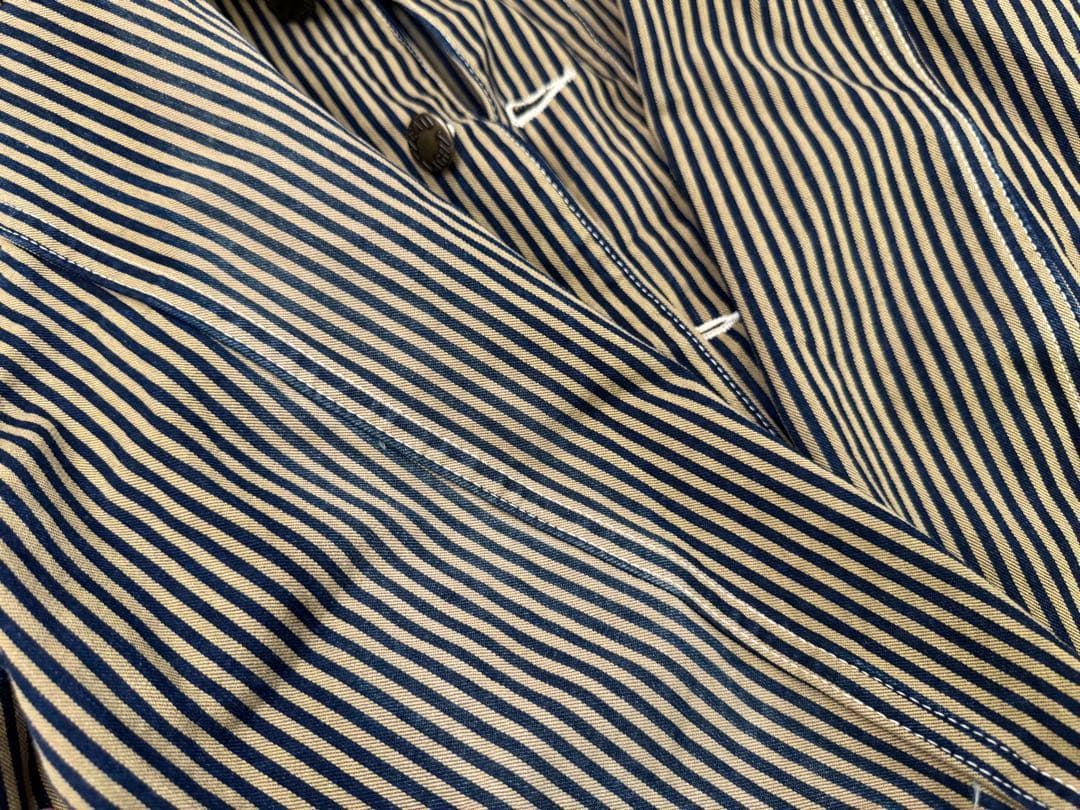 【限定】HEAD LIGHT ヘッドライト　ストライプ　カバーオール　ジャケット