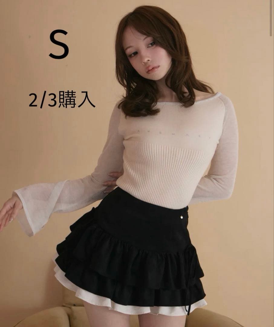 スカート S ANDMARY MEL GATHER SKIRT BLACK
