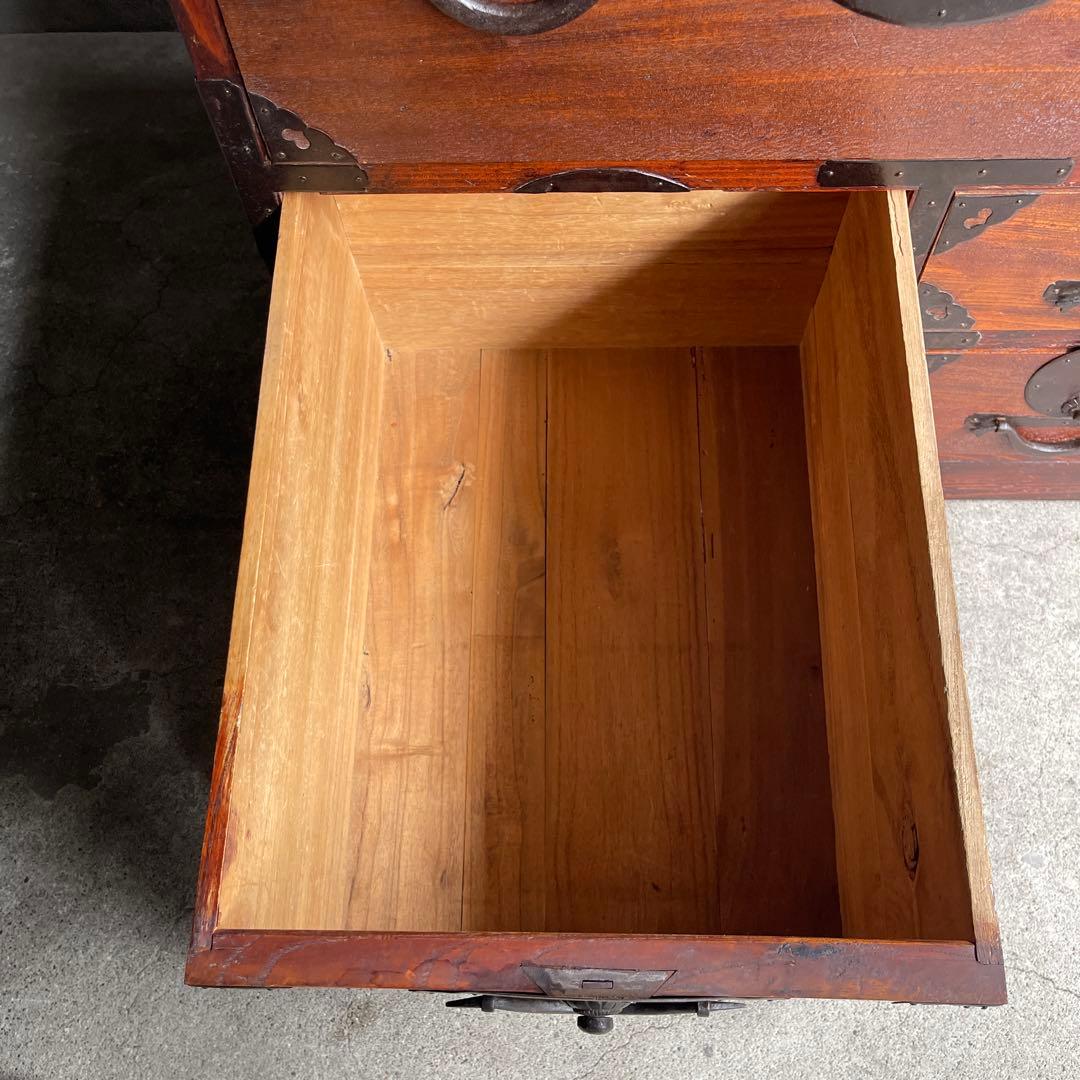 和製アンティーク 明治大正期 会津箪笥 引手金具 小振りサイズ 引き出し