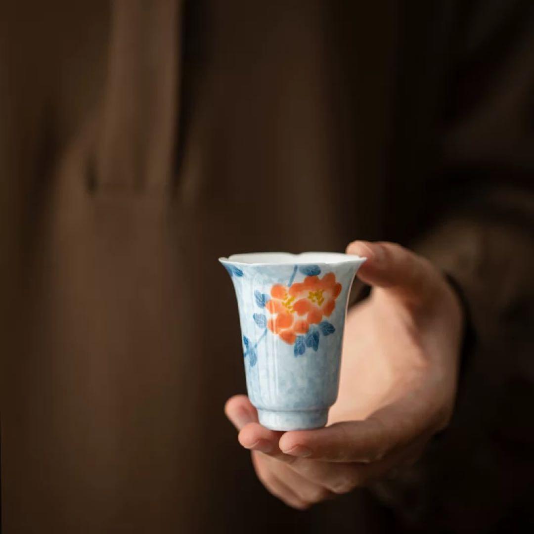 花柄陶器カップ