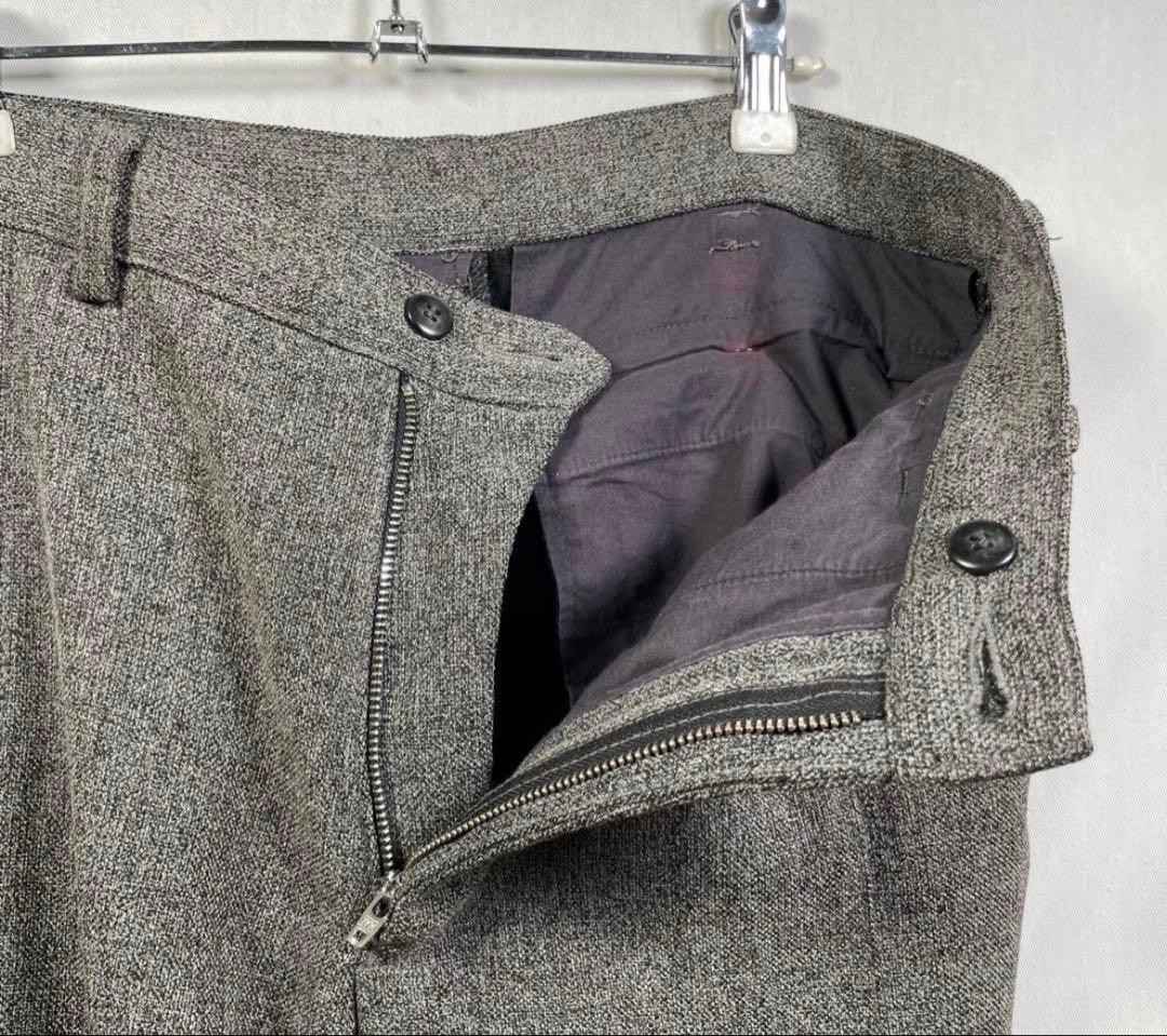 【00s EMPORIO ARMANI】ノータックスラックス　ごま塩　ストレート