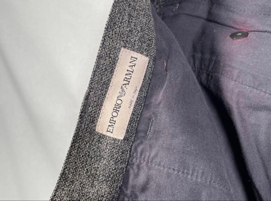 【00s EMPORIO ARMANI】ノータックスラックス　ごま塩　ストレート