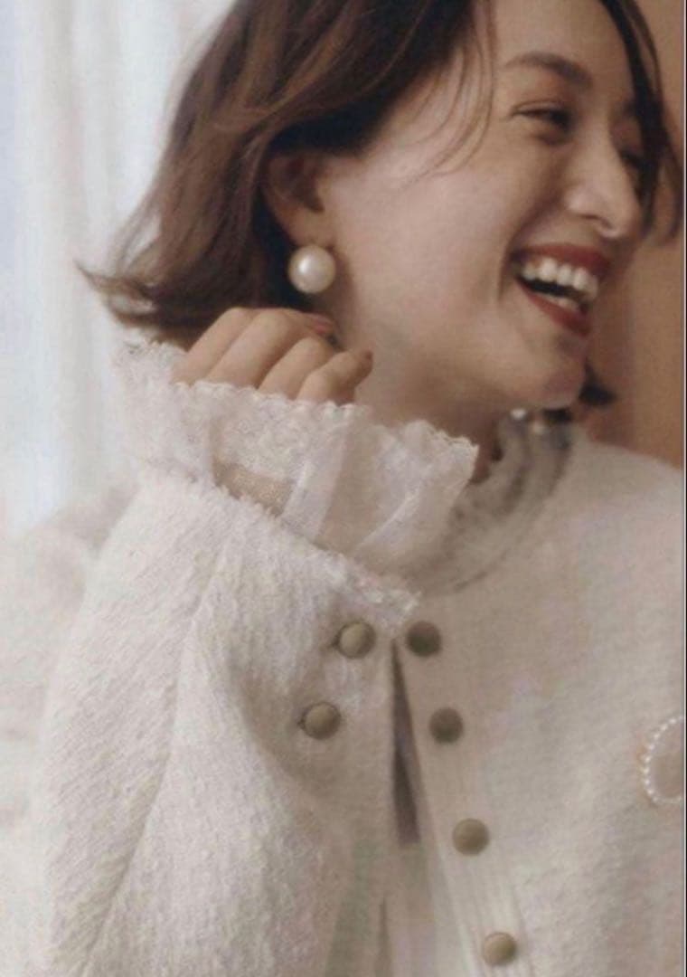 新品未使用　タグ付　PUAL CE CIN 襟袖レースプチハイネックブラウス