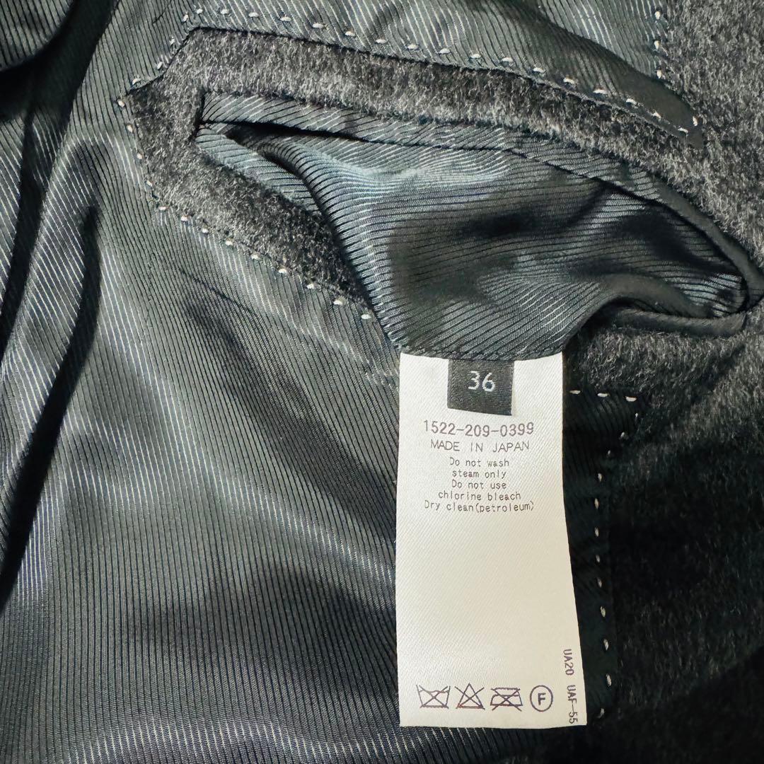 【ユナイテッドアローズ】ウールカシミヤ テーラードジャケットS 美品 金釦 黒系