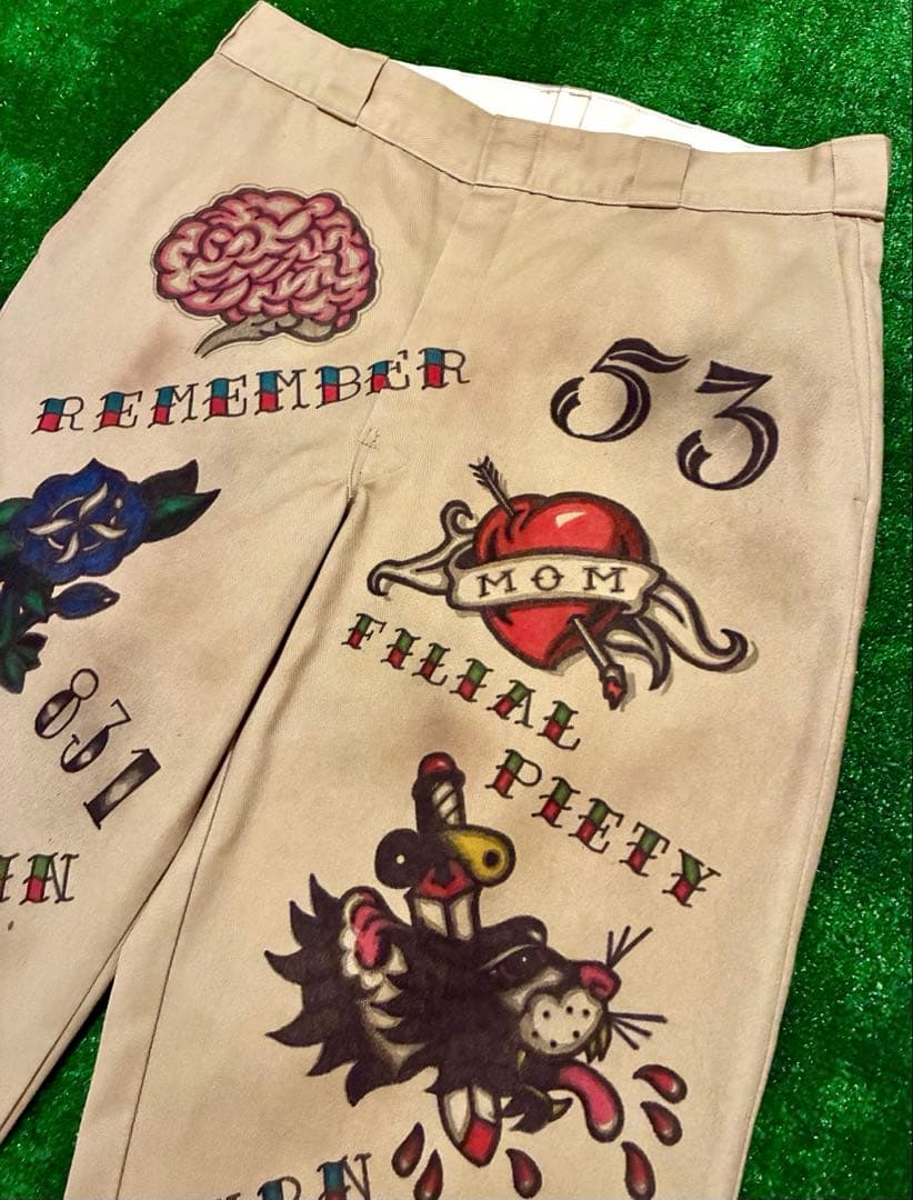 Used チノパン アメトラ タトゥー tattoo メモリアル ハンドペイント