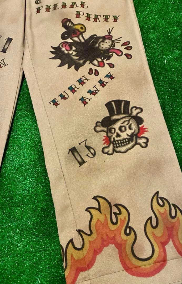 Used チノパン アメトラ タトゥー tattoo メモリアル ハンドペイント