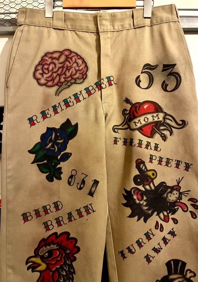Used チノパン アメトラ タトゥー tattoo メモリアル ハンドペイント