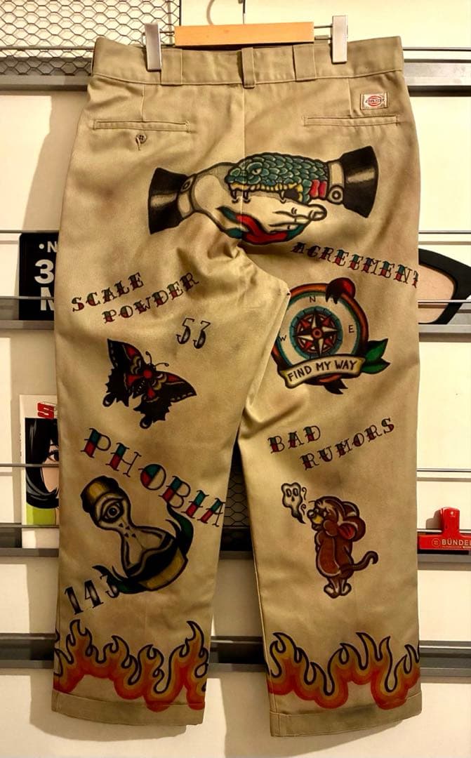 Used チノパン アメトラ タトゥー tattoo メモリアル ハンドペイント