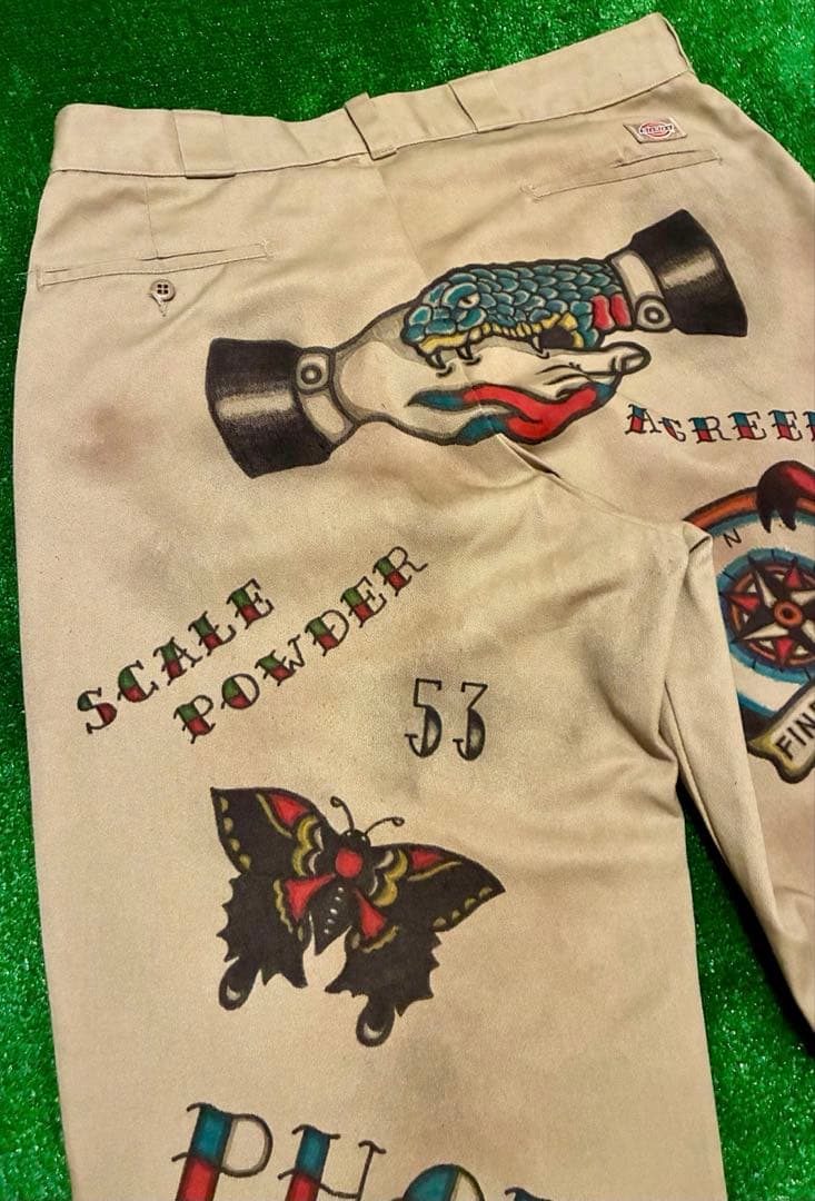 Used チノパン アメトラ タトゥー tattoo メモリアル ハンドペイント