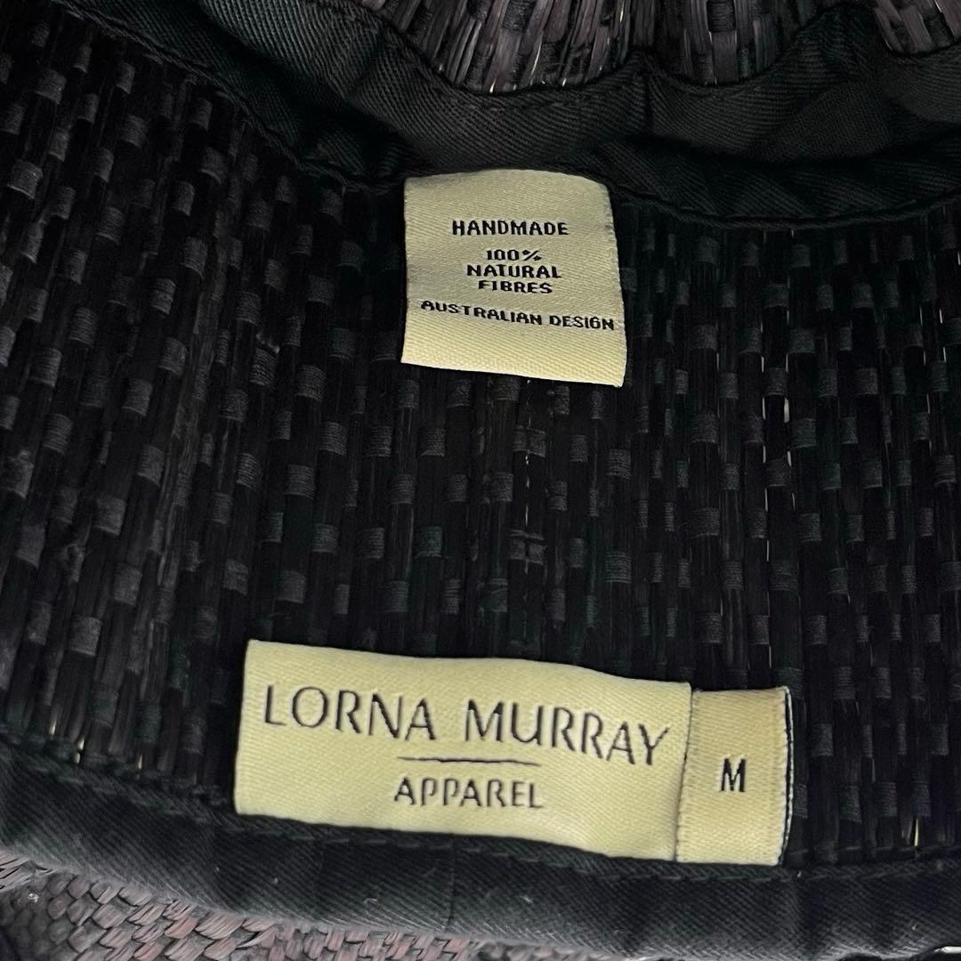 【美品】LORNA MURRAY ローナ マーレイ 麦わら帽子 ハット 黒 M