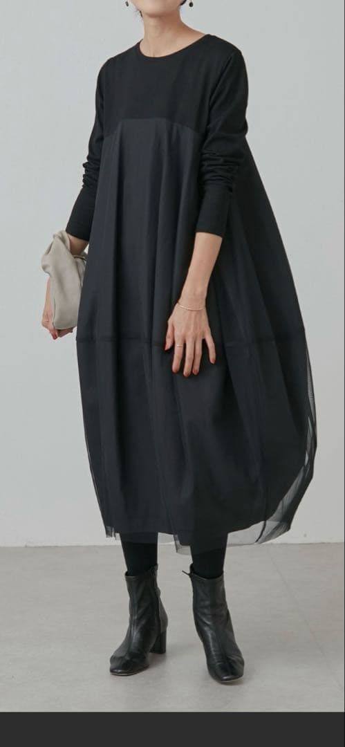 BEARDSLEY ビアズリー　チュールマルワンピース　ブラック　Mサイズ　黒