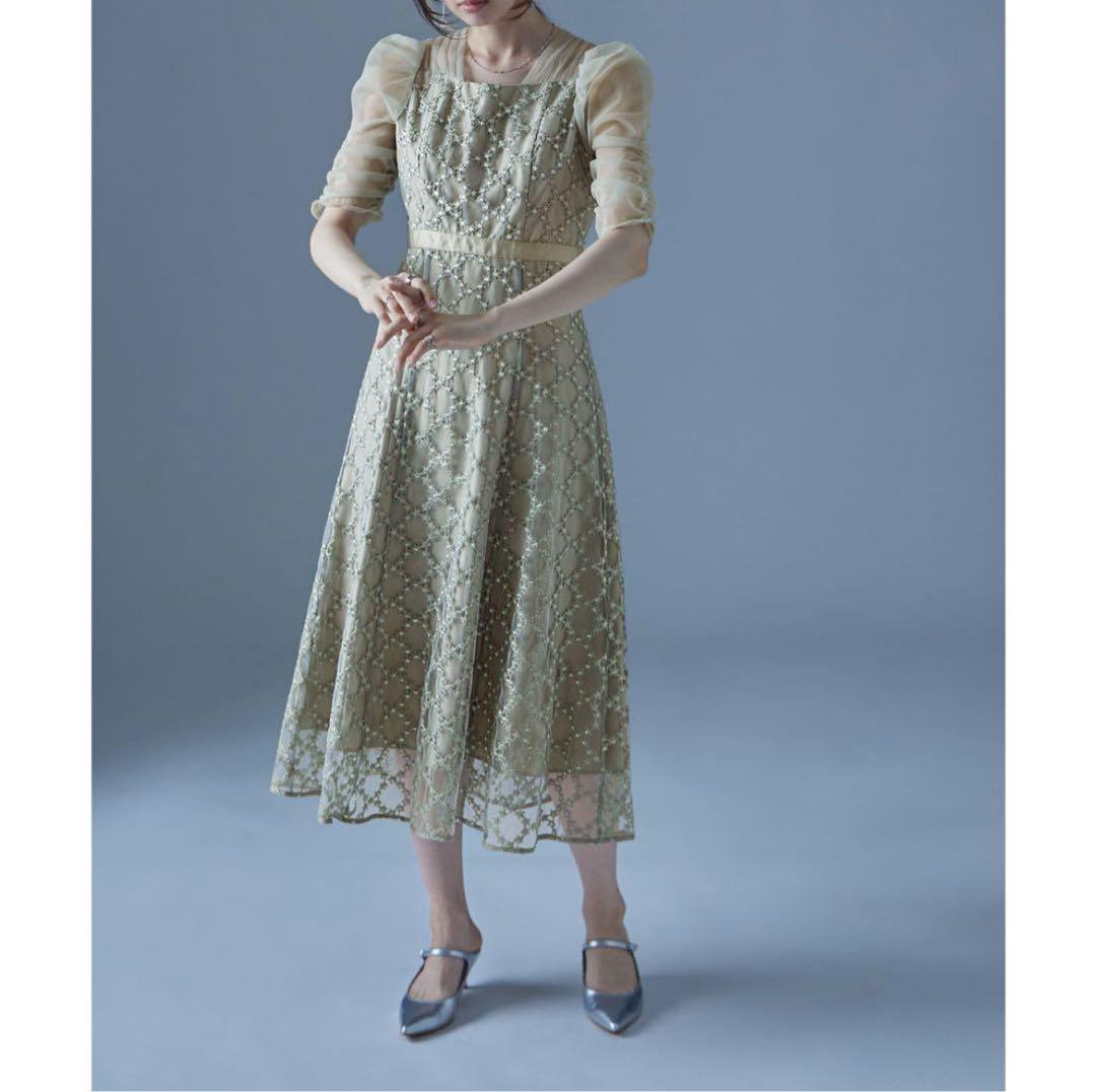 カ★新品タグ付き★ドリードール　フラワーエアリーレースドレス結婚式同窓会お呼ばれ