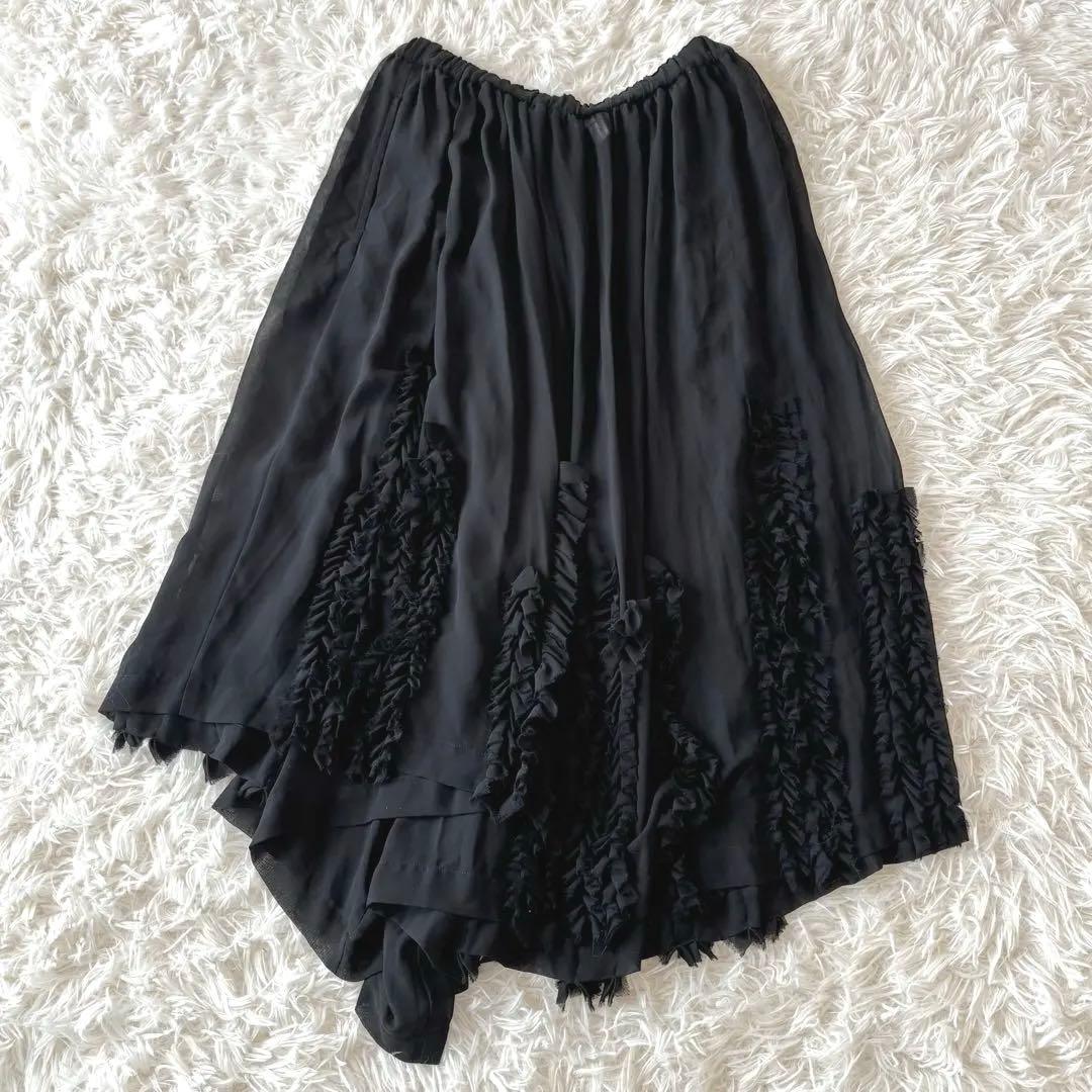 希少✨ コムデギャルソン アシンメトリー 変形 シアー パンツ S ブラック