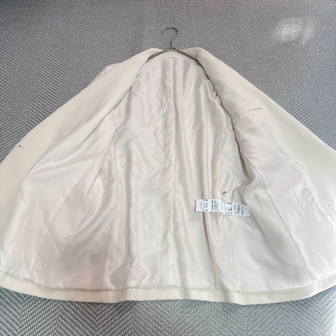 極美品 2025 ミラオーウェン 金釦ダブルブレストロングブレザー アイボリー