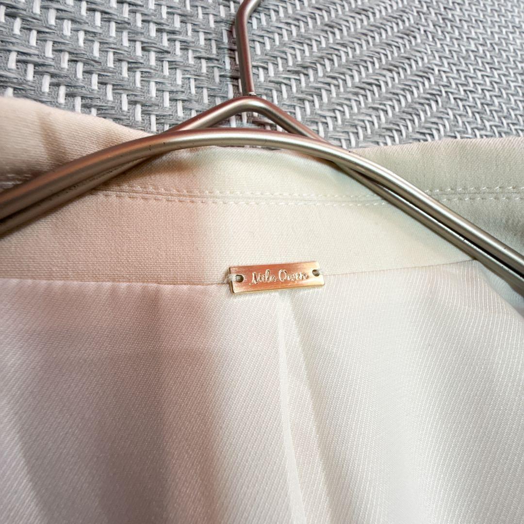 極美品 2025 ミラオーウェン 金釦ダブルブレストロングブレザー アイボリー