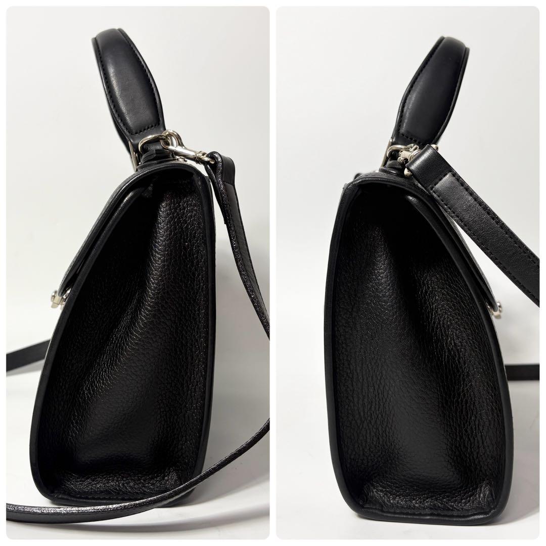 バーバリー　トップハンドル ブラック　ショルダーバッグ　vintage bag.