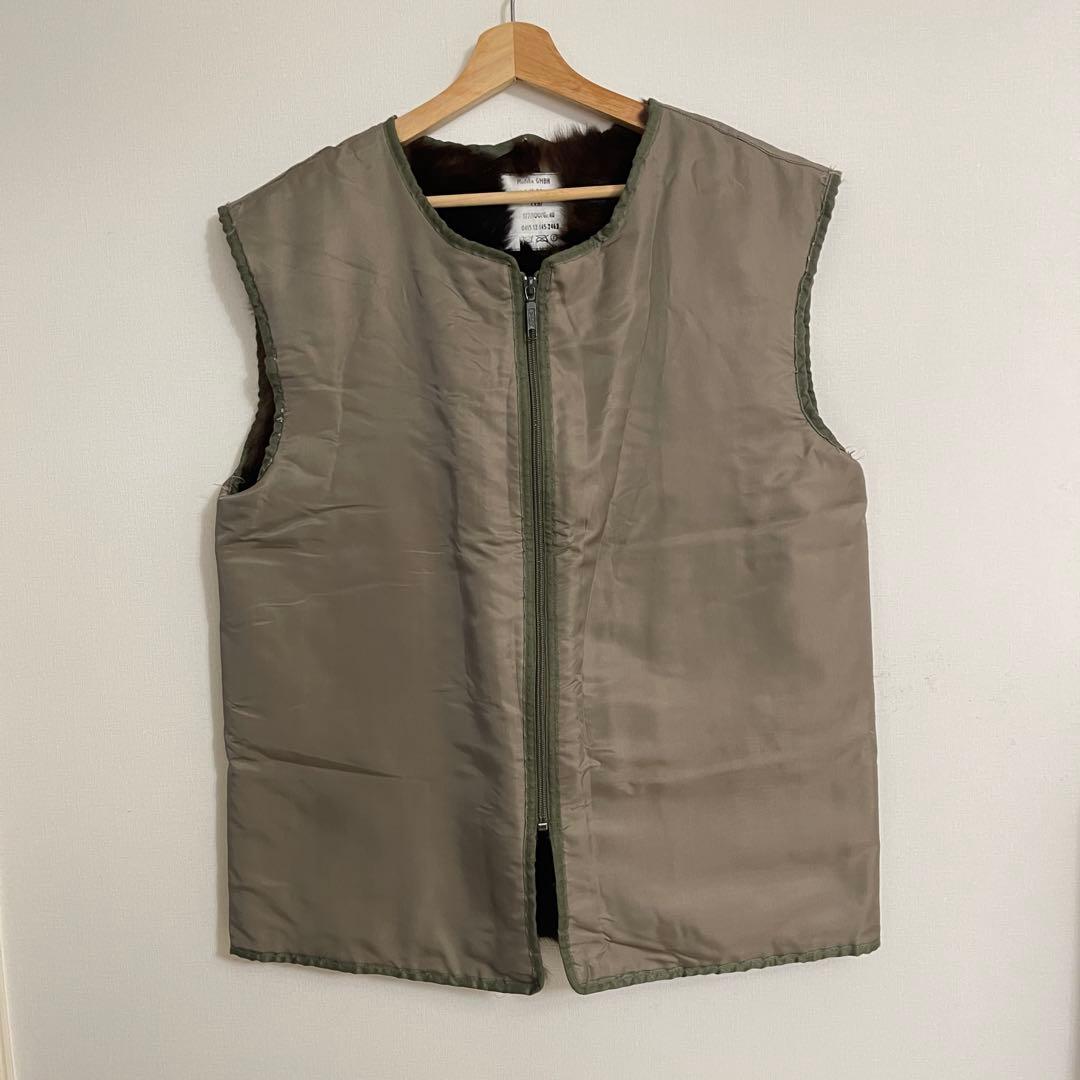 ドイツ軍　ラビットファー ライナー ベスト ミリタリー 古着 ビンテージ　ユーロ