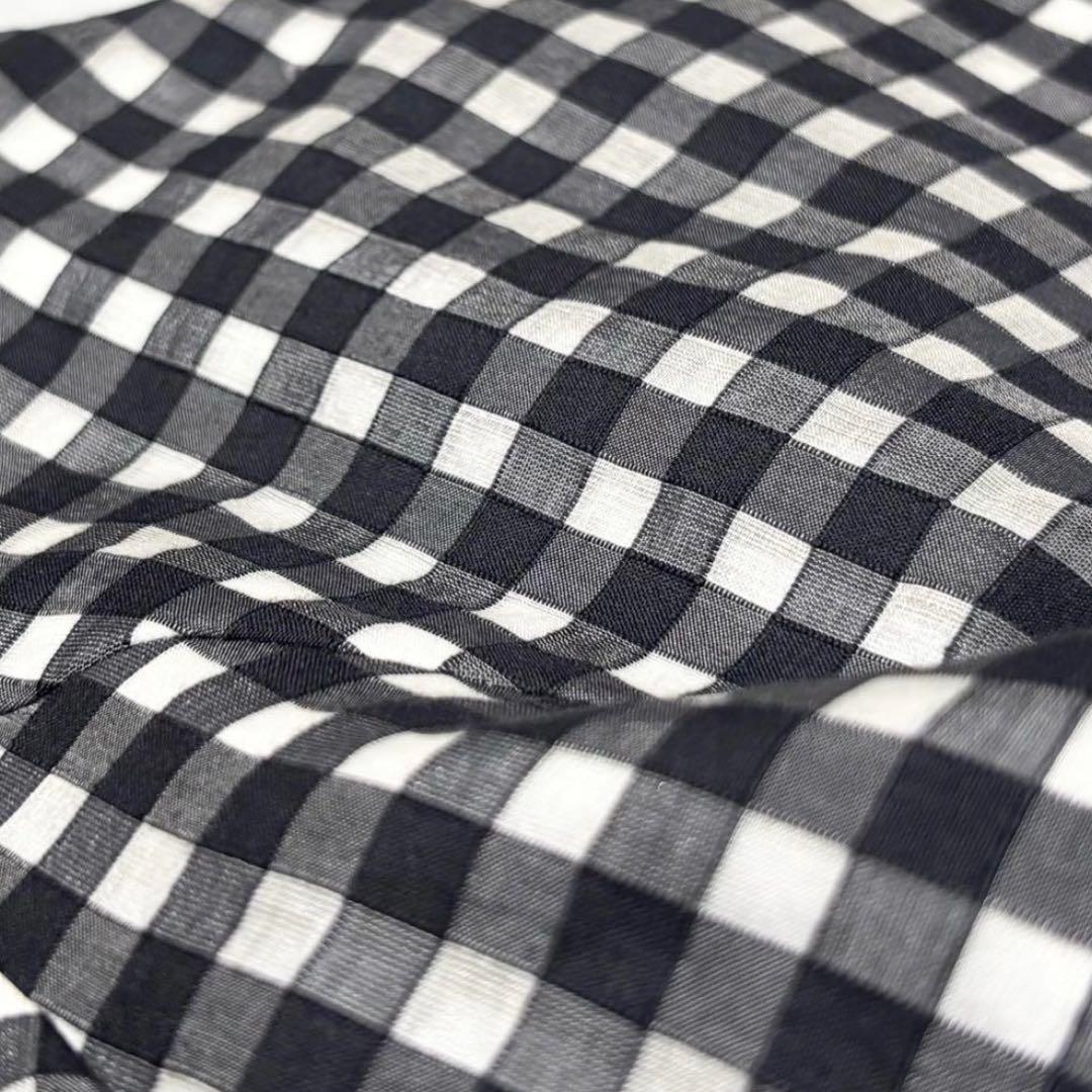 【美品】courreges クレージュ 定価3.9万　チェック　ワンピース 黒M