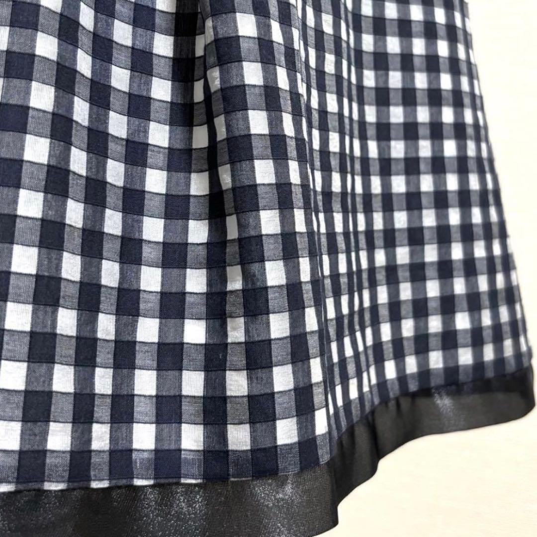 【美品】courreges クレージュ 定価3.9万　チェック　ワンピース 黒M