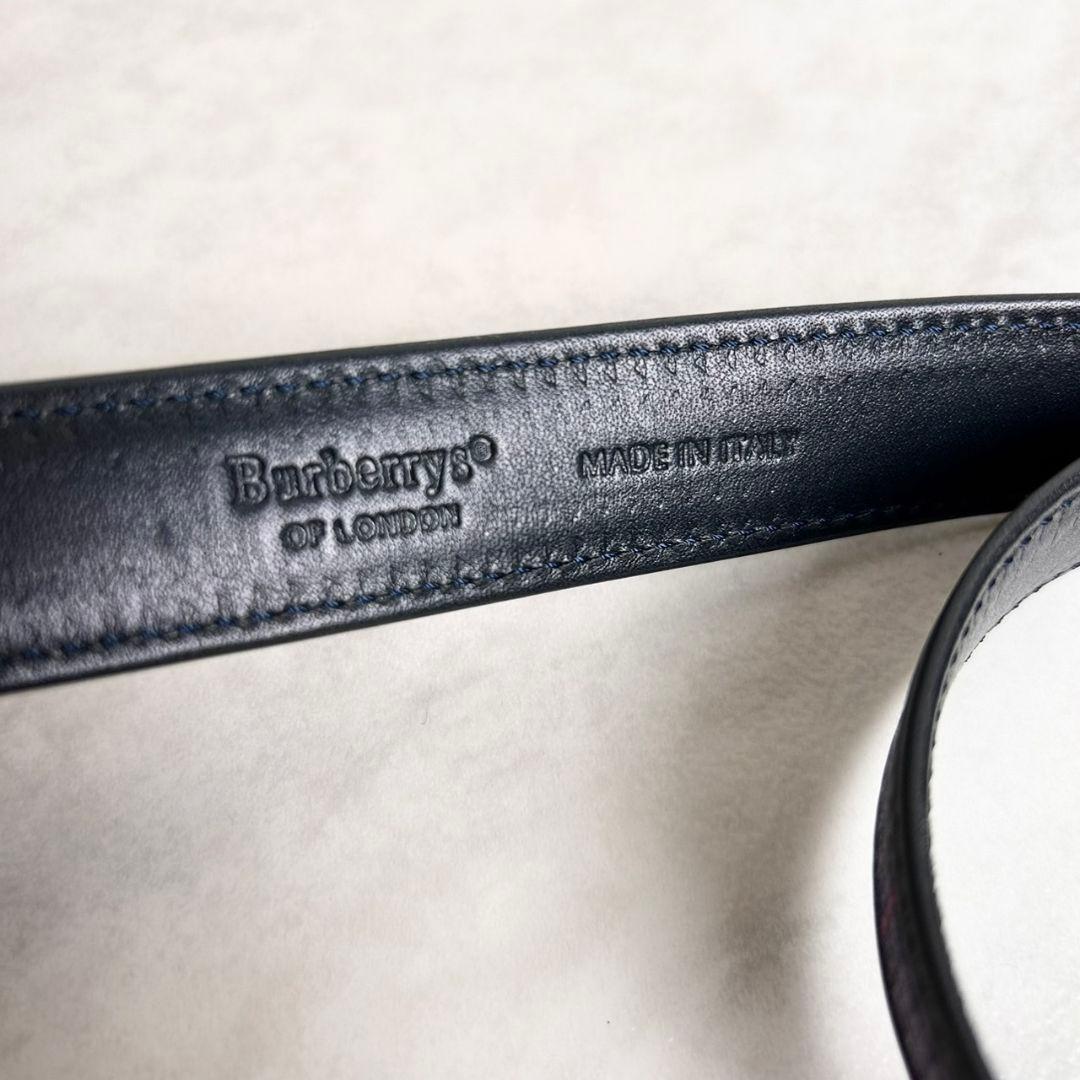 【極希少】Burberry B 金具 ゴールド ベルト ノバチェック ネイビー