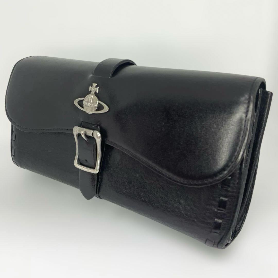 ヴィヴィアンウエストウッド 激レア廃盤 オーブ ベルト長財布 男女兼用 黒