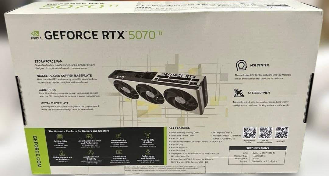 グラフィックボード・グラボ・ビデオカード GeForce RTX 5070 Ti 16G INSPIRE 3X OC