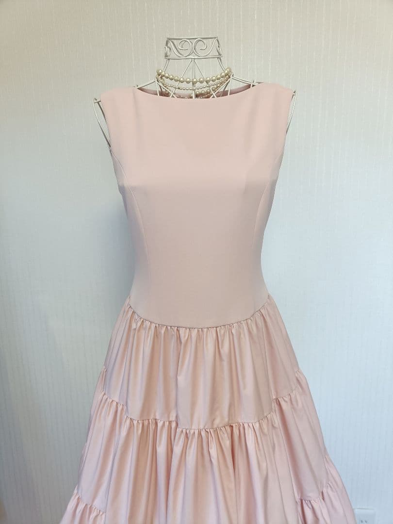 フォクシーNY45306 DressEdenティアードワンピースピンク38