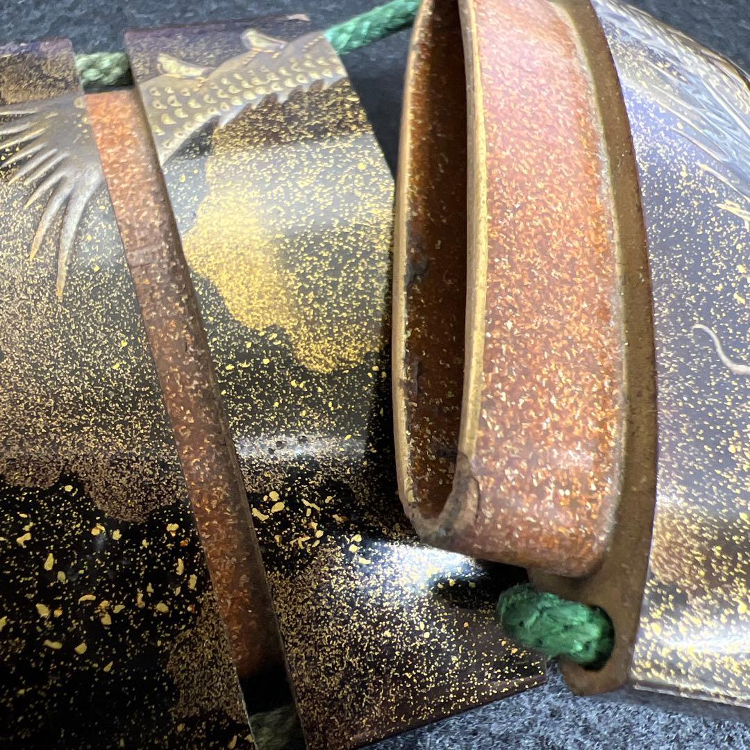 江戸時代　極上龍図研出蒔絵　四段印籠　本琥珀根付　トサヒ　東里8-0105☆2F