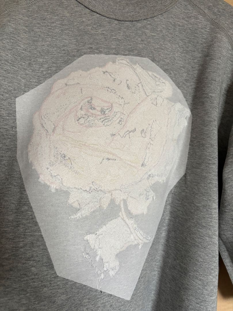 【新品タグ付き】Ganni バラ刺繍 グレー スウェット