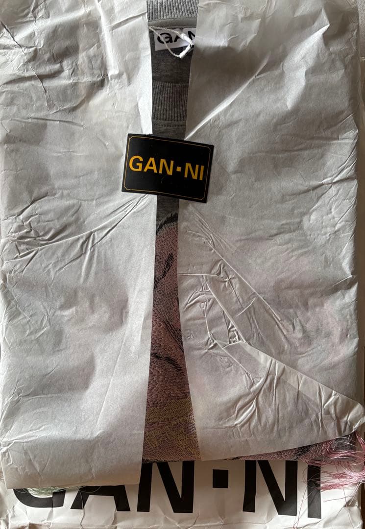 【新品タグ付き】Ganni バラ刺繍 グレー スウェット