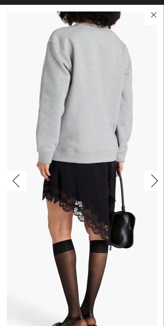 【新品タグ付き】Ganni バラ刺繍 グレー スウェット