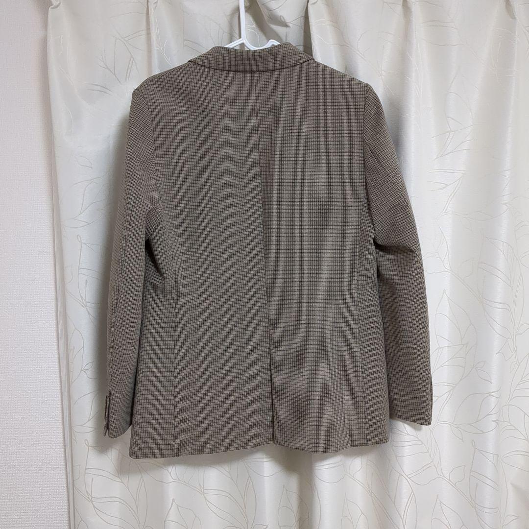【新品】オンライン完売品　 ユニクロ　ダブルジャケット M BROWN チェック