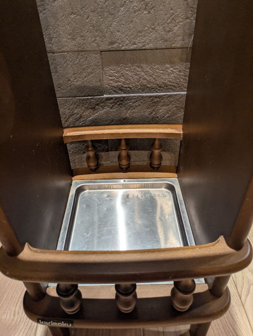 【karimoku 】カリモク 木製アンティーク調 傘立て スピンドルデザイン