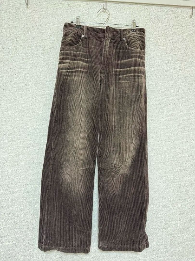 【CLEL】アンティークデザイン コーデュロイスラックスパンツ　ブラウンS